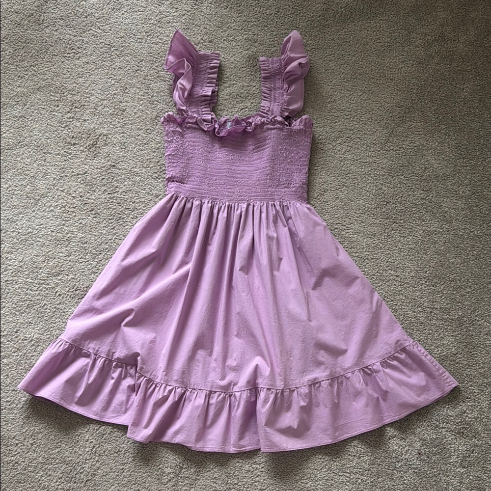 The Elizabeth Nap Mini Dress - Lilac Sky Poplin - Picture 3 of 6